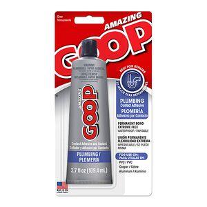 Goop Plumbing Contact Adhesive and Sealant Clear 3.7fl oz. Goop Plumbing Contact Adhesive and Sealant Clear 3.7fl oz.